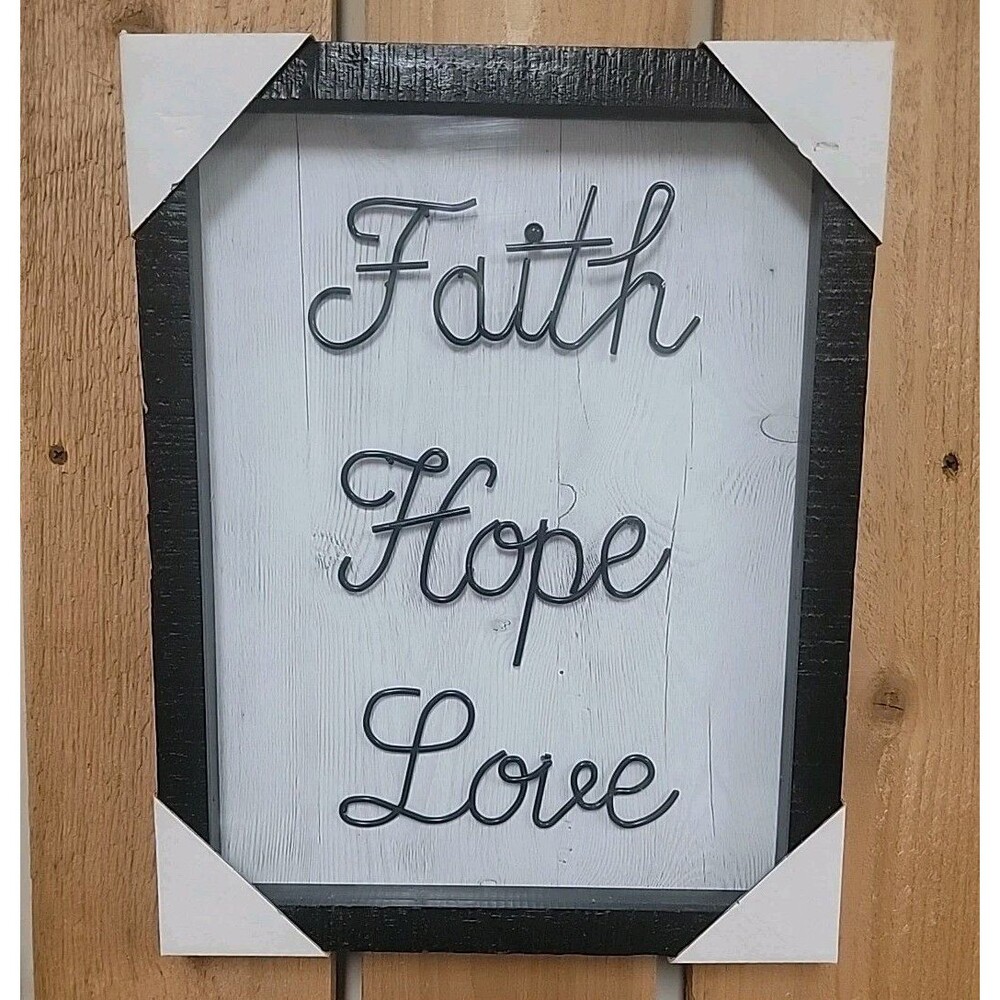 Framed Faith Hope Love 3D Shadowbox 14" x 11"